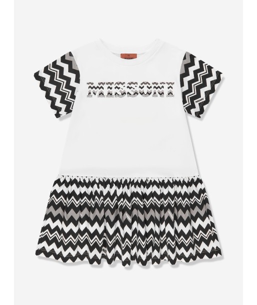 Missoni Girls Zigzag Dress in White brillant des détails fins