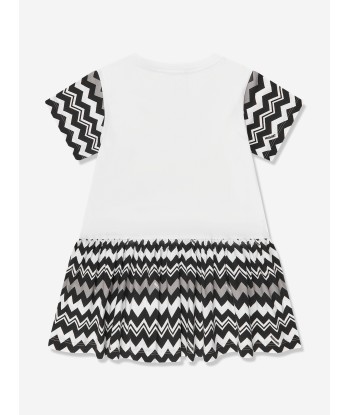 Missoni Girls Zigzag Dress in White brillant des détails fins