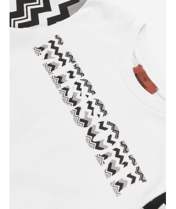 Missoni Girls Zigzag Dress in White brillant des détails fins