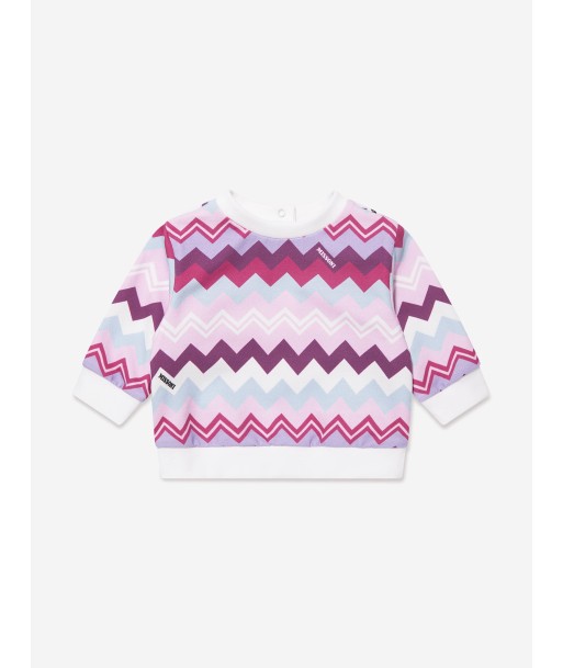 Missoni Baby Girls Zigzag Sweatshirt in Pink en linge