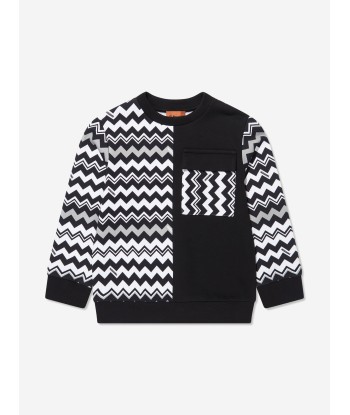 Missoni Kids Zigzag Sweatshirt in Black chez Cornerstreet bien 