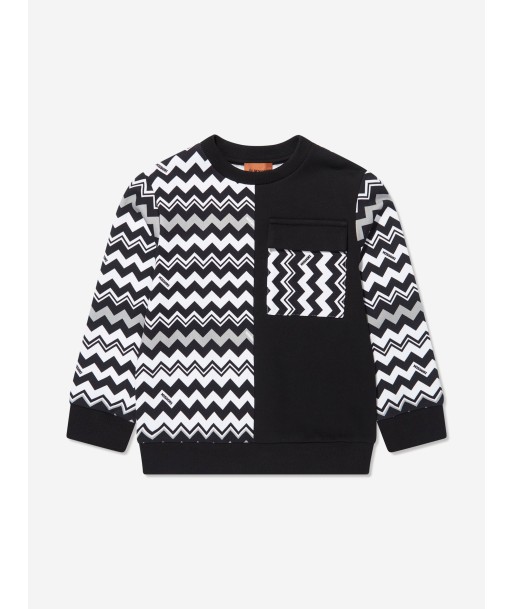 Missoni Kids Zigzag Sweatshirt in Black chez Cornerstreet bien 