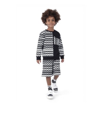 Missoni Kids Zigzag Sweatshirt in Black chez Cornerstreet bien 