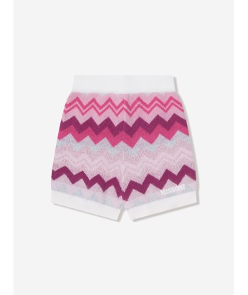 Missoni Girls Zigzag Knitted Shorts in Pink Amélioration de cerveau avec