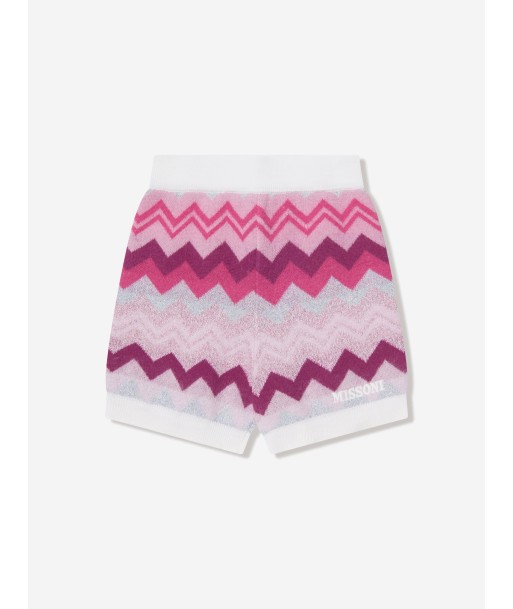 Missoni Girls Zigzag Knitted Shorts in Pink Amélioration de cerveau avec