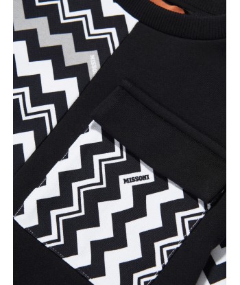 Missoni Kids Zigzag Sweatshirt in Black chez Cornerstreet bien 