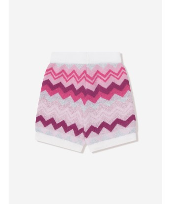 Missoni Girls Zigzag Knitted Shorts in Pink Amélioration de cerveau avec