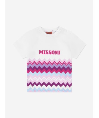 Missoni Baby Girls Zigzag T-Shirt in White d'Europe débarque