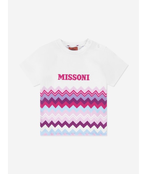 Missoni Baby Girls Zigzag T-Shirt in White d'Europe débarque