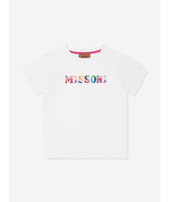 Missoni Girls Logo T-Shirt in White Découvrez la collection