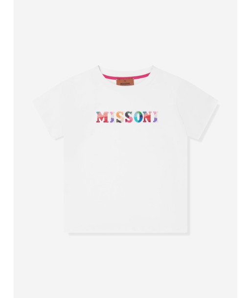 Missoni Girls Logo T-Shirt in White Découvrez la collection