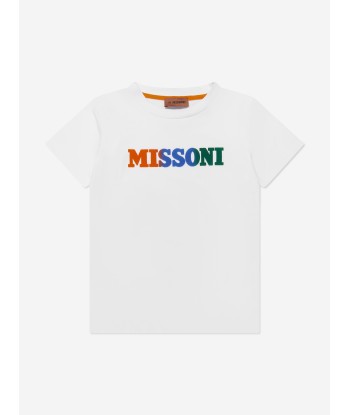 Missoni Boys Logo T-Shirt in White Livraison rapide