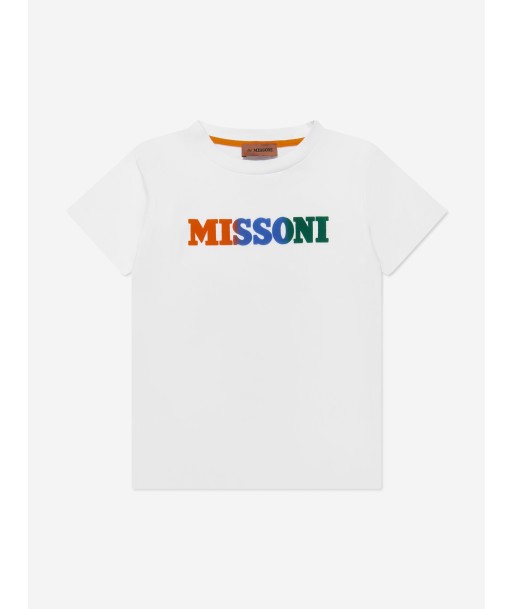 Missoni Boys Logo T-Shirt in White Livraison rapide