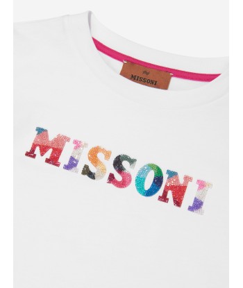 Missoni Girls Logo T-Shirt in White Découvrez la collection