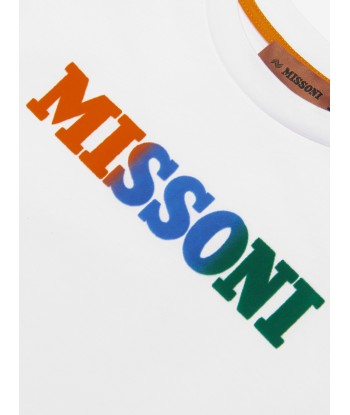 Missoni Boys Logo T-Shirt in White Livraison rapide