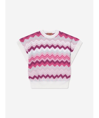 Missoni Girls Zigzag Knitted Vest in Pink 2 - 3 jours ouvrés.