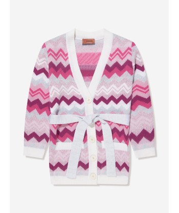 Missoni Girls Zigzag Cardigan in Pink les ligaments