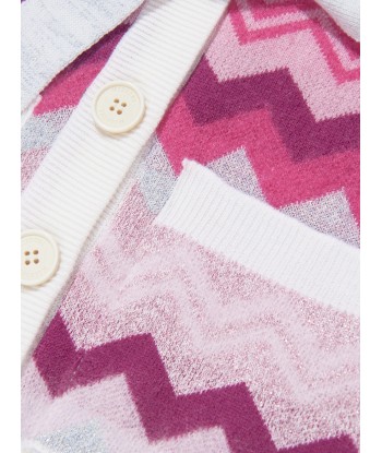 Missoni Girls Zigzag Cardigan in Pink les ligaments