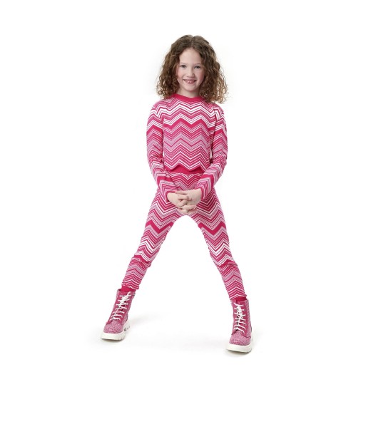 Missoni Girls Zigzag Knitted Leggings in Pink pas chere