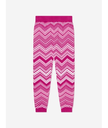 Missoni Girls Zigzag Knitted Leggings in Pink pas chere