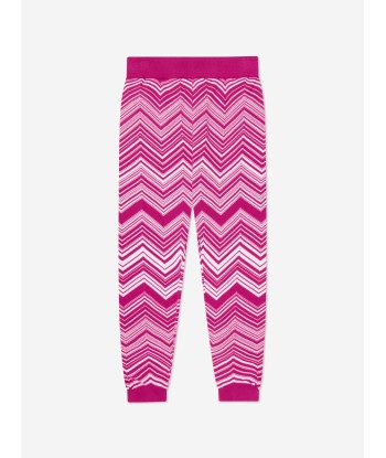 Missoni Girls Zigzag Knitted Leggings in Pink pas chere