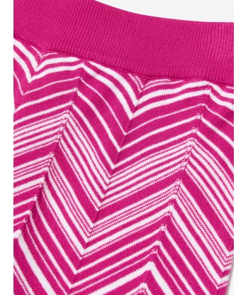 Missoni Girls Zigzag Knitted Leggings in Pink pas chere