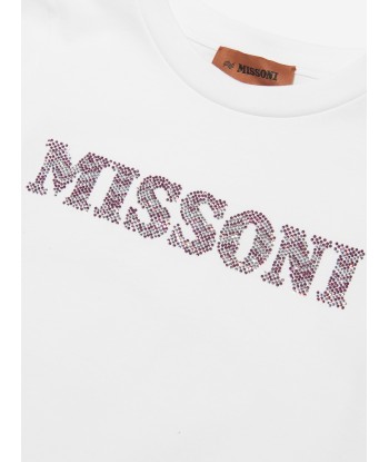 Missoni Girls Logo T-Shirt in White JUSQU'A -70%! 