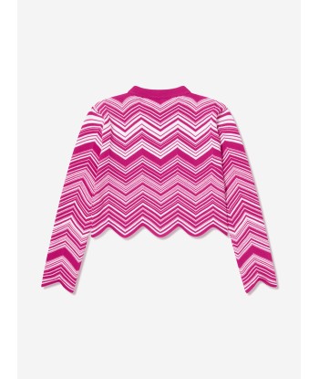 Missoni Girls Zigzag Knitted Jumper in Pink le des métaux précieux