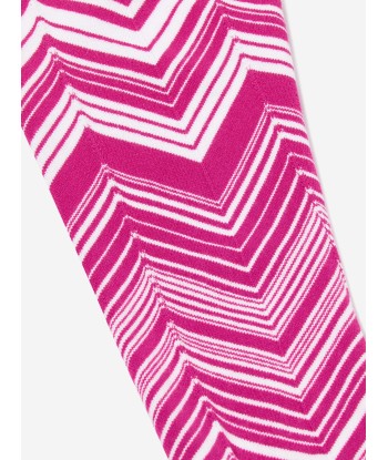 Missoni Girls Zigzag Knitted Leggings in Pink pas chere