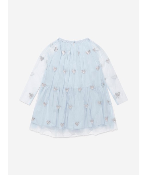 Stella McCartney Girls Embroidered Hearts Dress in Blue suggérées chez