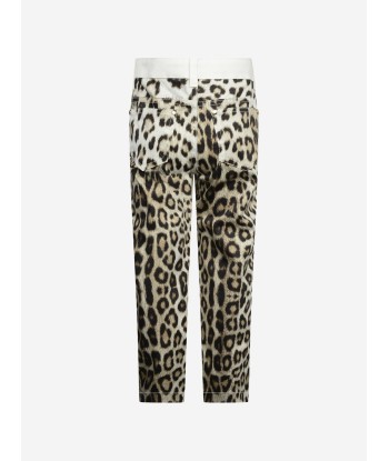 Roberto Cavalli Girls & Leopard Gabardine Trousers shop