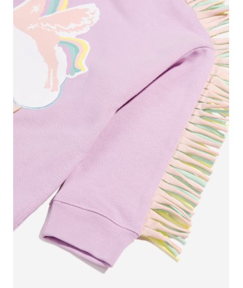 Stella McCartney Girls Unicorn Sweater Dress in Purple ouvre sa boutique