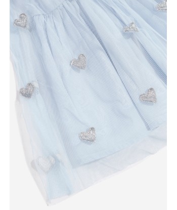 Stella McCartney Girls Embroidered Hearts Dress in Blue suggérées chez