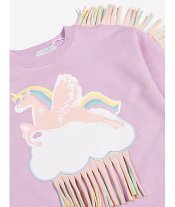 Stella McCartney Girls Unicorn Sweater Dress in Purple ouvre sa boutique