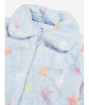 Stella McCartney Girls Faux Fur Coat in Blue acheter en ligne