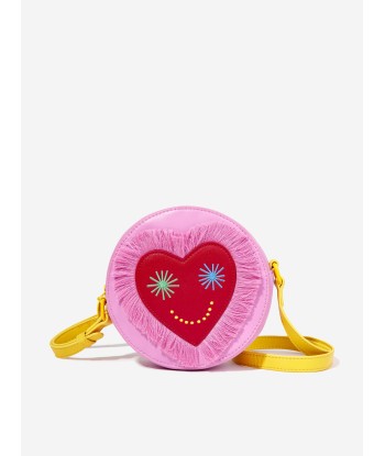 Stella McCartney Girls Round Heart Shoulder Bag in Pink pas cher 