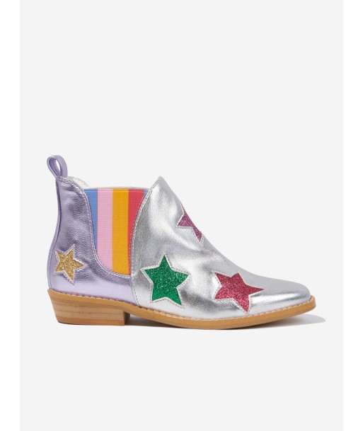 Stella McCartney Girls Star Ankle Boots in Silver Pour