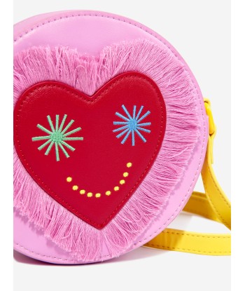 Stella McCartney Girls Round Heart Shoulder Bag in Pink pas cher 