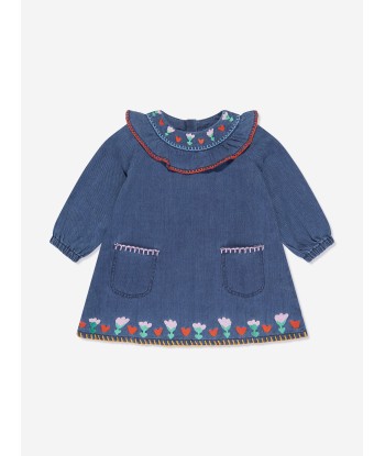 Stella McCartney Baby Girls Embroidered Denim Dress in Blue le des métaux précieux