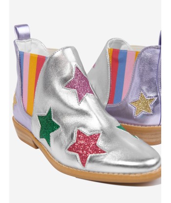 Stella McCartney Girls Star Ankle Boots in Silver Pour