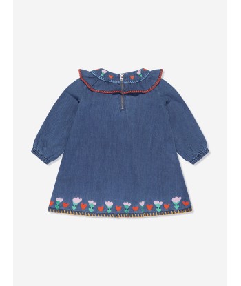 Stella McCartney Baby Girls Embroidered Denim Dress in Blue le des métaux précieux