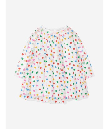 Stella McCartney Girls Heart Dress in Ivory livraison gratuite