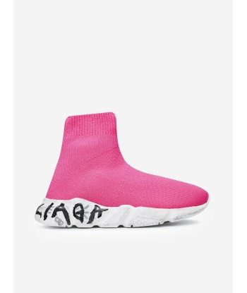 Balenciaga Kids Sole Graffiti Speed Trainers in Pink vente chaude votre 