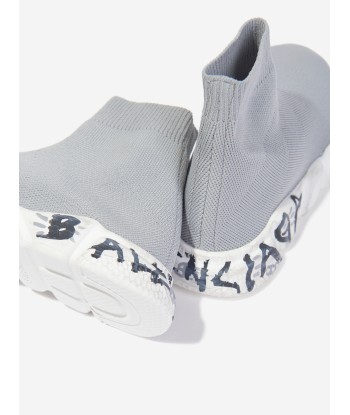 Balenciaga Kids Sole Graffiti Speed Trainers in Grey Les êtres humains sont 