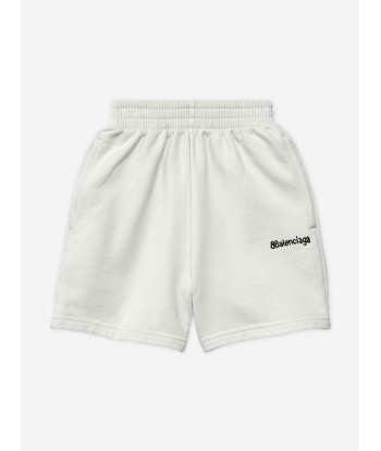 Balenciaga Kids Logo Jogging Shorts in White Découvrez la collection