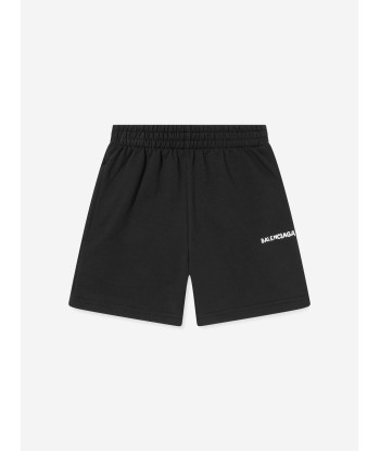 Balenciaga Kids Logo Jogging Shorts in Black solde