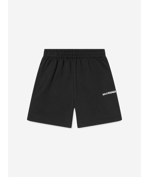 Balenciaga Kids Logo Jogging Shorts in Black solde