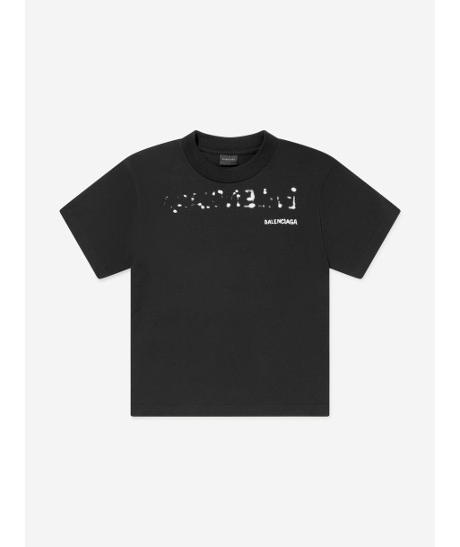 Balenciaga Kids Logo T-Shirt in Black Découvrez la collection