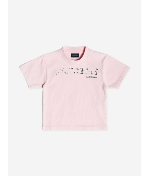 Balenciaga Kids Logo T-Shirt in Pink Venez acheter