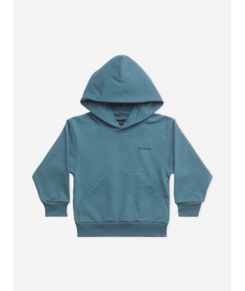 Balenciaga Kids Logo Hoodie in Teal de l' environnement